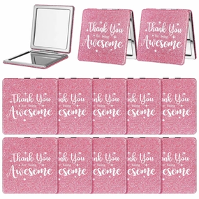 Qunclay 12 Pcs Employee Appreciation Gifts, Compact Mirror for Women Inspirational Makeup Mirror Favors for Volunteer Nurse