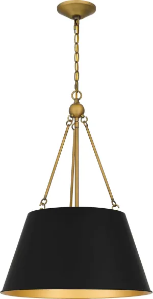 Quoizel Aberdale Pendant Lighting, 19 Inch 4-Light Matte Black Ceiling Light with Metal Shade, 60W, Max Hanging Height 78", Modern Design for Kitchen Island, Bedroom, Dining Room or Home Office