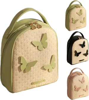 Raidley Butterfly Cosmetic Bag – Spacious & Travel-Friendly, Makeup Bag with Compartments, Women's Shoulder Handbag Cute Mini Backpack for Women (Green)