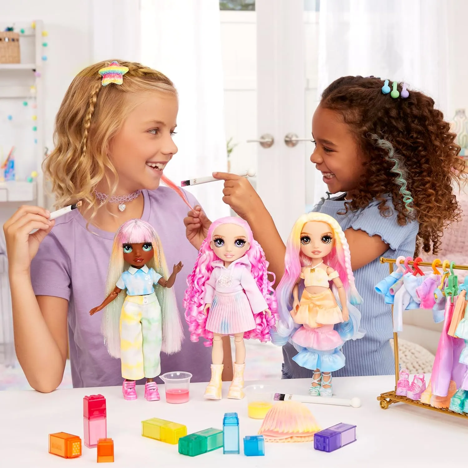 Rainbow High Watercolor & Create Fashion DIY Doll with Washable Watercolors   Tie-Dye Kit, Brown Eyes, Curled Hair, Bonus Top & Shoes. Color, Create, Play, Rinse and Repeat. Creative 4-12 