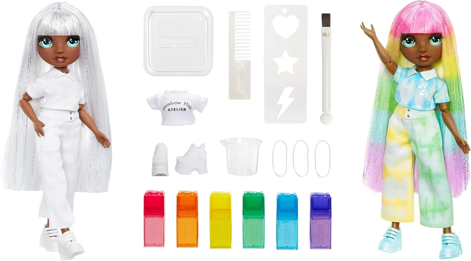 Rainbow High Watercolor & Create Fashion DIY Doll with Washable Watercolors   Tie-Dye Kit, Green Eyes, Long Straight Hair, Bonus Top & Shoes. Color, Create, Play, Rinse and Repeat. Creative 4-12 