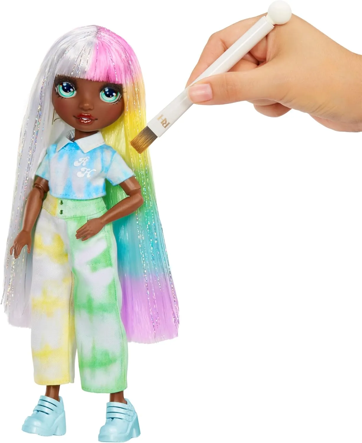 Rainbow High Watercolor & Create Fashion DIY Doll with Washable Watercolors   Tie-Dye Kit, Green Eyes, Long Straight Hair, Bonus Top & Shoes. Color, Create, Play, Rinse and Repeat. Creative 4-12 