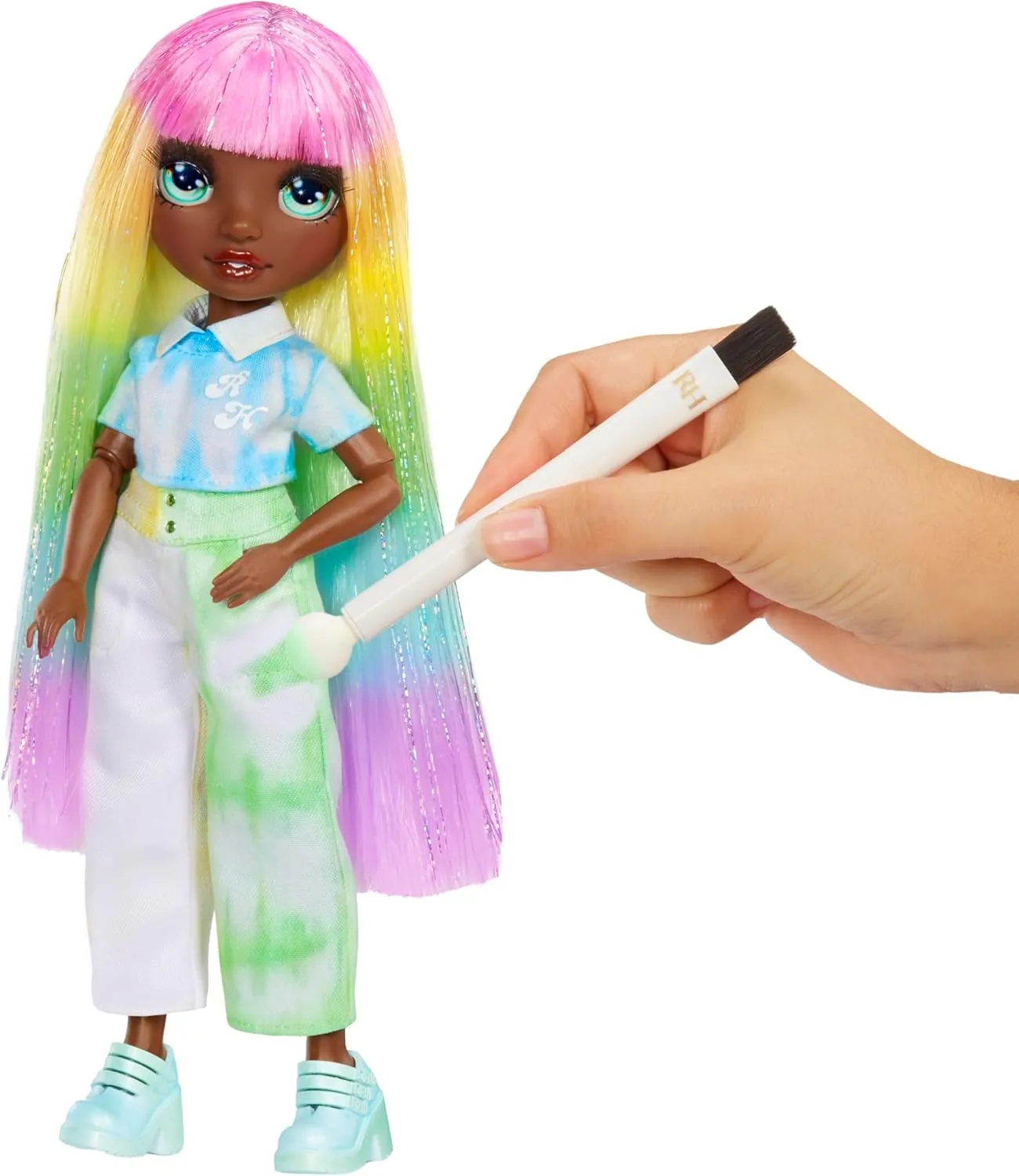 Rainbow High Watercolor & Create Fashion DIY Doll with Washable Watercolors   Tie-Dye Kit, Green Eyes, Long Straight Hair, Bonus Top & Shoes. Color, Create, Play, Rinse and Repeat. Creative 4-12 