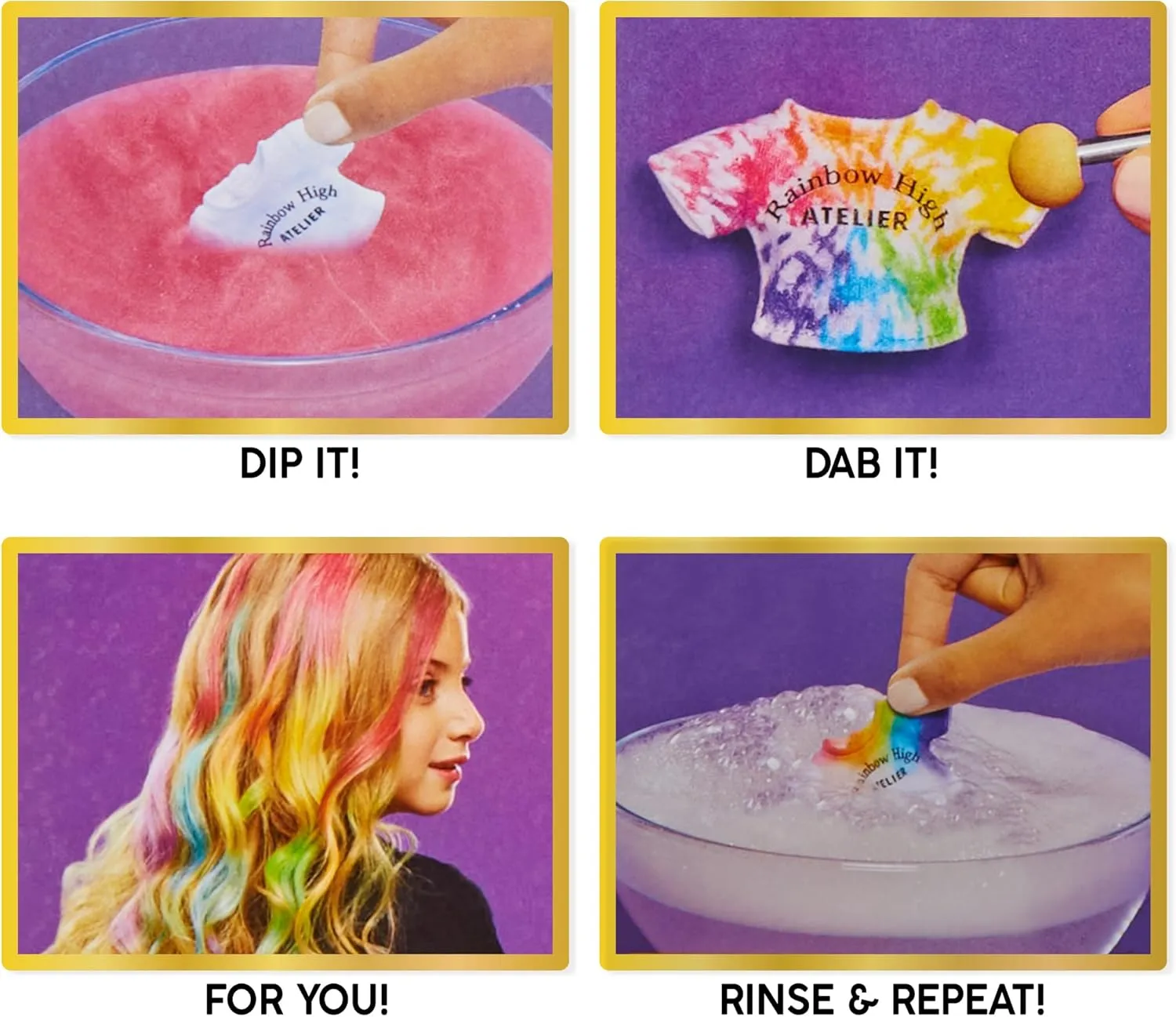 Rainbow High Watercolor & Create Fashion DIY Doll with Washable Watercolors   Tie-Dye Kit, Green Eyes, Long Straight Hair, Bonus Top & Shoes. Color, Create, Play, Rinse and Repeat. Creative 4-12 