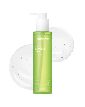 Real Barrier Control-T Cleansing Foam 6.76 Fl Oz (Renew), Deeply Cleanses, Soothes, Refines Pores for Oily & Combination Skin, Oil Control pH Balanced Facial Cleanser Removes Impurities & Excess Sebum