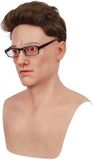 Realistic Silicone Young Man Face Masks Handsome Bell Halloween Full Head Mask for Crossdresser Cosplay Props