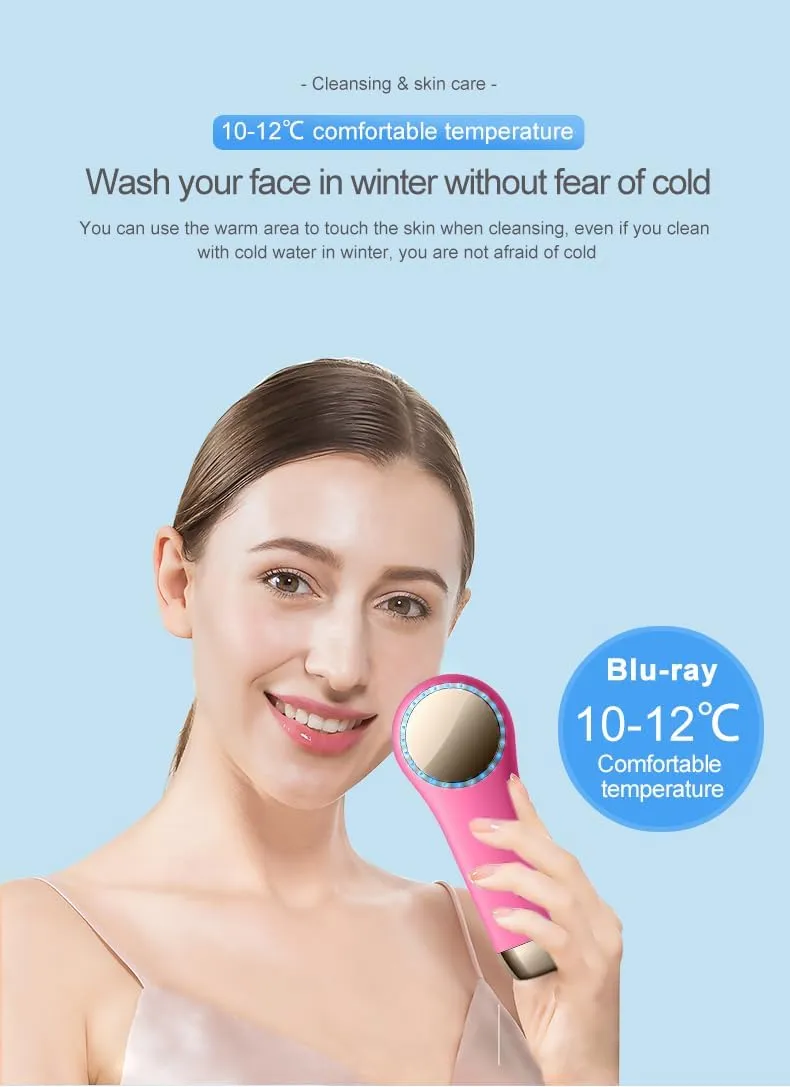Rechargeable Electric Facial Cleansing Brush – Silicone Face Scrubber with Vibrating Technology for Deep Cleansing & Exfoliation, Waterproof, Gentle on Skin, Suitable for Men & Women (red)