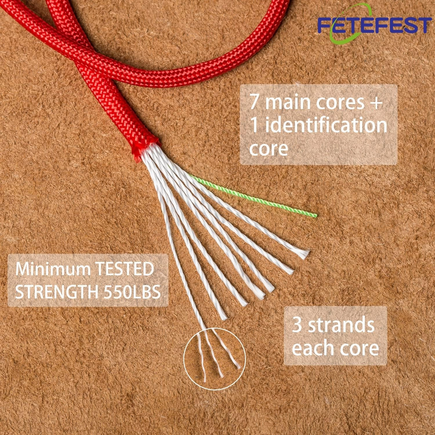 Red Paracord 550, Parachute Cord Mil-Spec 200FT, 100% Nylon Rope in Survival Gear and Equipment, Heavy Duty Rope for Bracelet, Leashes, Lanyards and Camping (Red, 200FT. Coiled in Bag)
