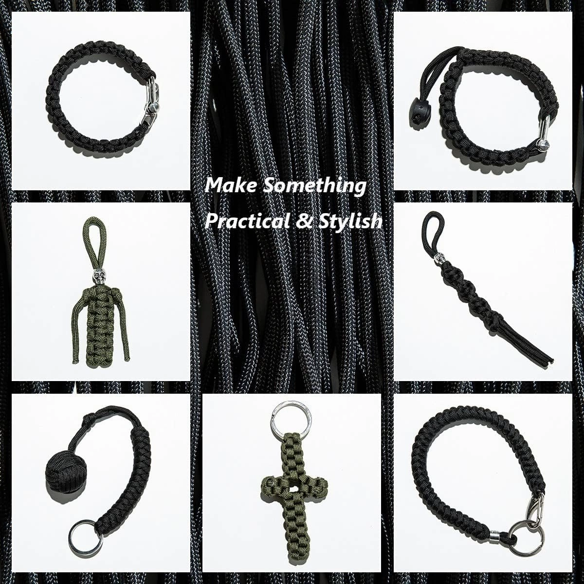 Red Paracord 550, Parachute Cord Mil-Spec 200FT, 100% Nylon Rope in Survival Gear and Equipment, Heavy Duty Rope for Bracelet, Leashes, Lanyards and Camping (Red, 200FT. Coiled in Bag)