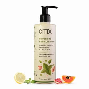 Refreshing Body Cleanser For Men & Women | Gently Buffs Away Dead, Dull Skin | Provides Intense Hydration | Non-Drying, Nourishing Formula | Power Blend Of Peppermint & Lactic | 200 ml