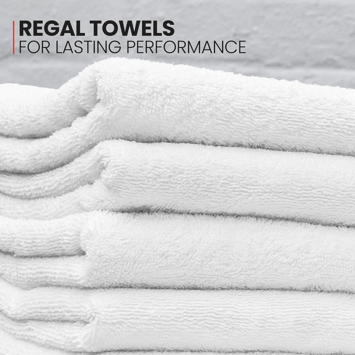 Regal Economy Washcloth 12x12, 24 Pack Absorbent Cotton Facecloth Lightweight Quick Dry White Terry Cleaning Face Towels for Bathroom Hotel Restaurant Kitchen Salon Spa Barber Shop Hair