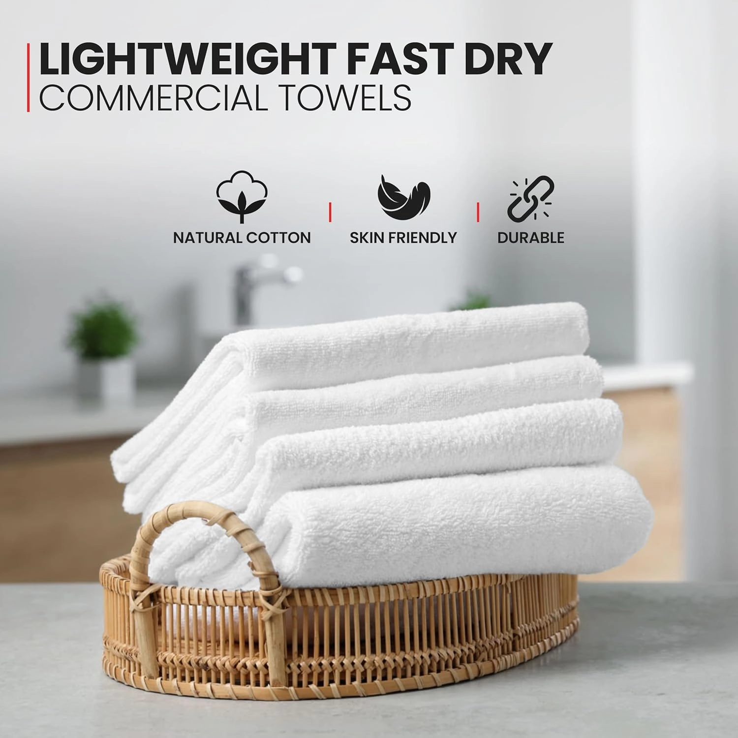 Regal Economy Washcloth 12x12, 24 Pack Absorbent Cotton Facecloth Lightweight Quick Dry White Terry Cleaning Face Towels for Bathroom Hotel Restaurant Kitchen Salon Spa Barber Shop Hair