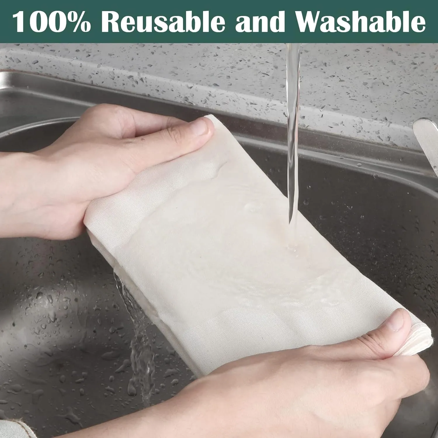 Reginary 24 Pcs 20 x 20 Inches Cheese Cloths Bulk, Grade 100, Hemmed Cheesecloth for Straining Unbleached Cotton Muslin Cloth Reusable for Cooking Baking Juicing Cheese Making