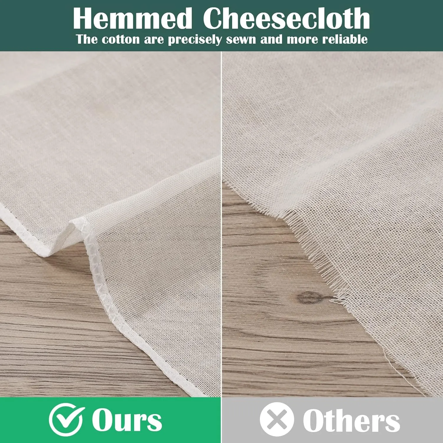 Reginary 24 Pcs 20 x 20 Inches Cheese Cloths Bulk, Grade 100, Hemmed Cheesecloth for Straining Unbleached Cotton Muslin Cloth Reusable for Cooking Baking Juicing Cheese Making