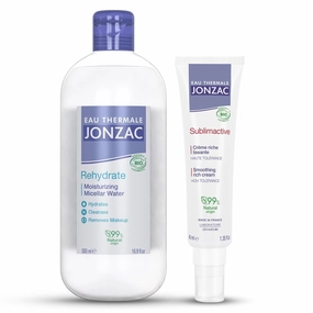 Rehydrate Micellar Water 16.9 fl oz & Sublimactive Anti-Aging Smoothing Rich Cream 1.35 fl oz Sensitive Skincare Bundle