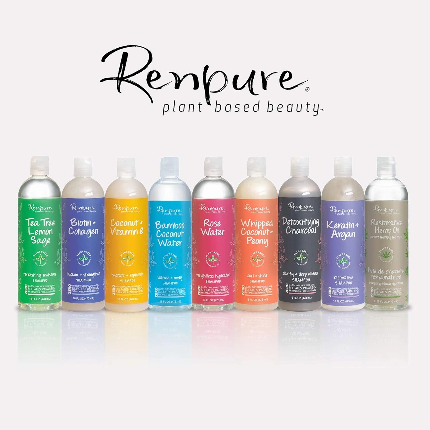 Renpure plant-based Beauty Bamboo Coconut Water Volume   Body Shampoo, 16 Fluid Oz