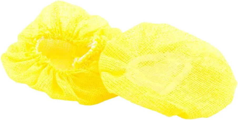 Restaurantware 7 Inch x 7 Inch Lemon Squeeze Cloths 100 With Elastic Band Lemon Covers - Mesh Reusable Yellow Cheesecloth Lemon Nets For Lemon Halves And Wedges