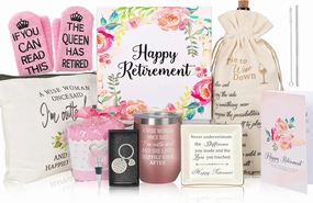 Retirement Gift for Woman 2025-12 Pieces Happy Retirement Baskets Gifts Ideas for Women Retirees Mom Teacher Nurse Coworker, Retired Party Decorations