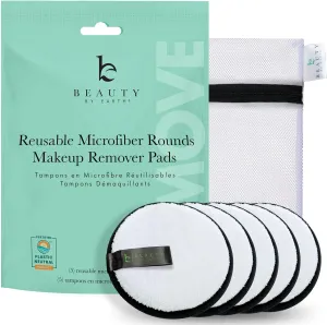 Reusable Makeup Remover Pads - 5 Large Premium Quality Microfiber Cloths for Makeup Removal, Ultra Soft & Durable, Gentle Cleansing Rounds for Face for All Skin Types, Includes Washable Bag