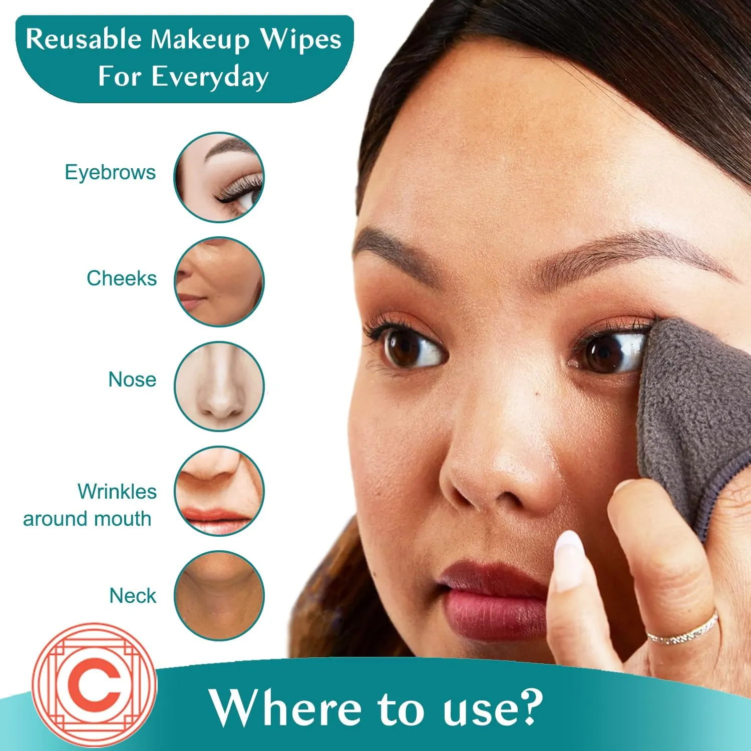 Reusable Makeup Remover Pads - Zero Waste Cosmetic Pads - Face Pads - Reusable Makeup Remover