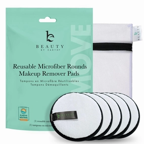 Reusable Makeup Remover Pads - 5 Large Premium Quality Microfiber Cloths for Makeup Removal, Ultra Soft & Durable, Gentle Cleansing Rounds for Face for All Skin Types, Includes Washable Bag