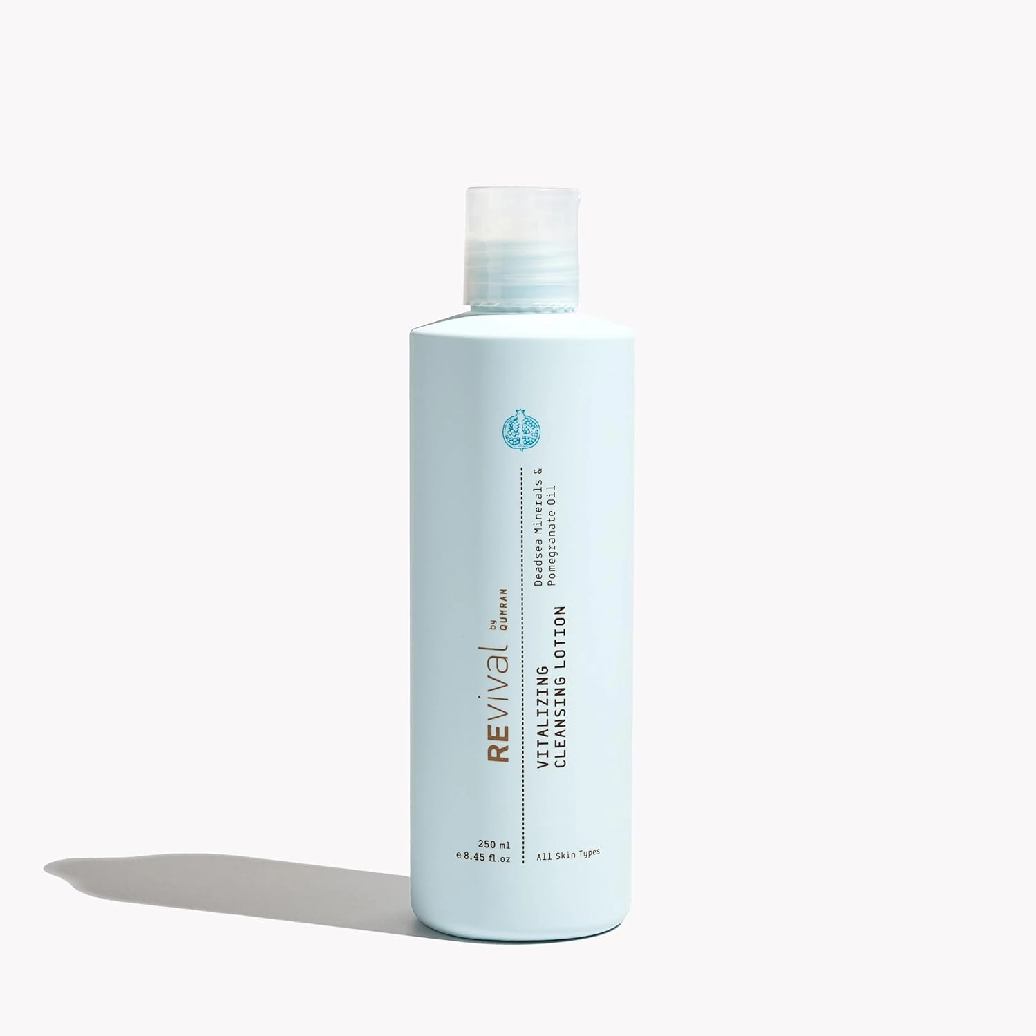 REvival Vitalizing Cleansing Lotion with Dead Sea Minerals & Pomegranate Oil - Gentle Cleanser for Face & Eyes, Removes Makeup & Impurities, Paraben-Free, 250ml | 8.45 oz
