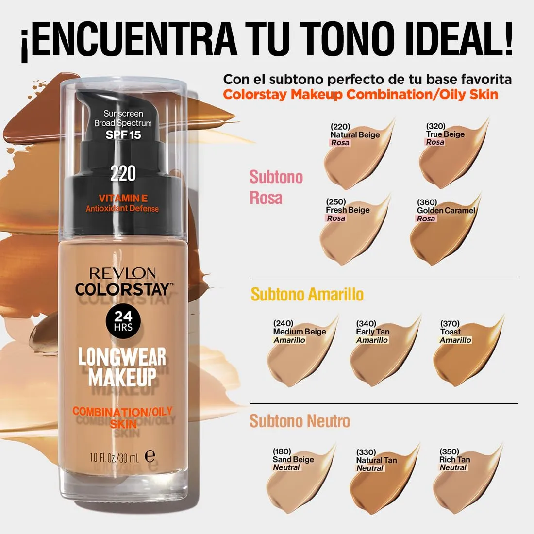 Revlon Colorstay SPF 15 Makeup Foundation for Combination/Oily Skin, Golden Caramel, 1 Fl Oz