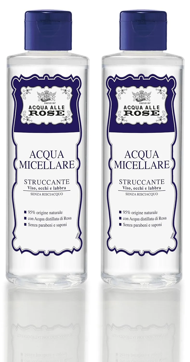 Roberts: "Acqua alle Rose" Micellar Water * 6.76 Fluid Ounce (200ml) Bottle (Pack of 2) * [ Italian Import ]