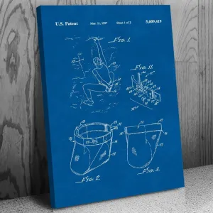 Rock Climbing Chalk Bag Patent Canvas Print (13x19) Bouldering Gifts, Gym Decor, Climbing Gifts, Climbing Wall Art, Gifts For Men
