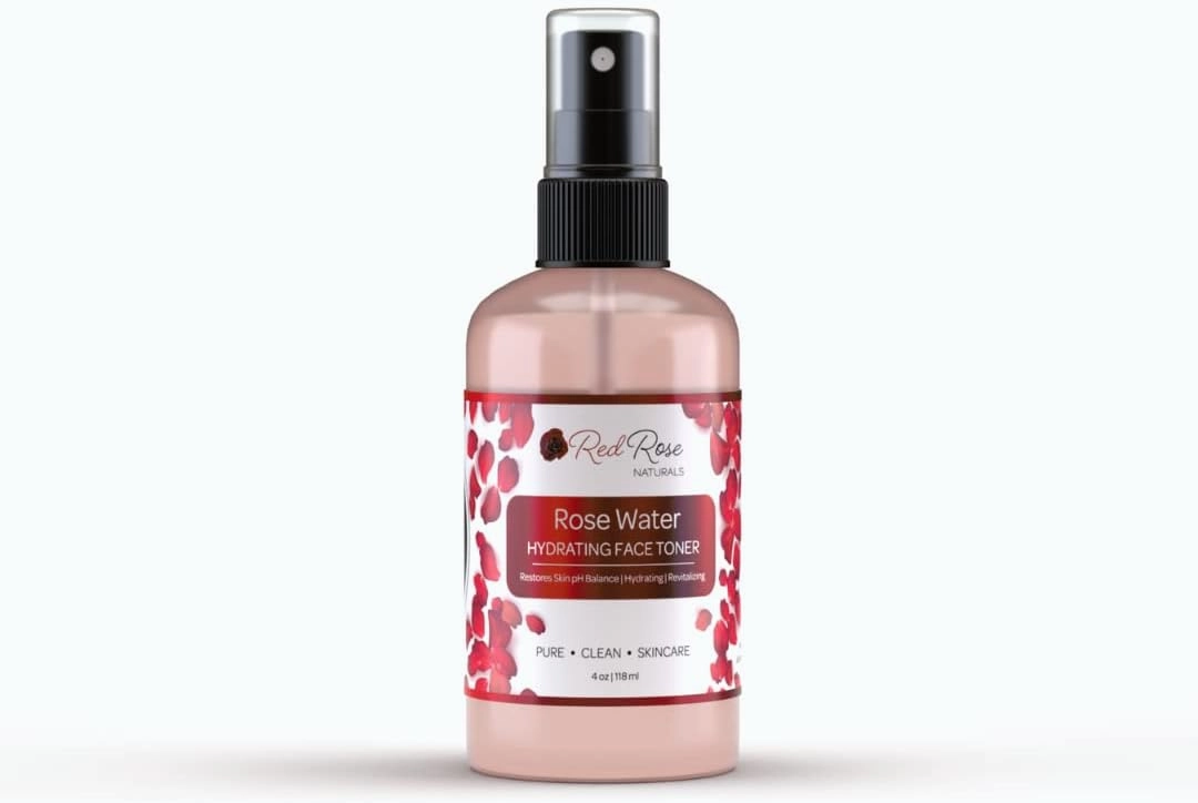 Rosewater Toner, 100% Natural Hydrating Rose Water for Hair and Face, Gentle Formula, Suitable Sensitive Skin, Alcohol Free 4 oz. Spray Bottle
