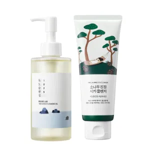 ROUND LAB 1025 Dokdo Cleansing Oil 200ml   Pine Calming Cleanser 150ml Set | double cleansing, deep pore care, for pore-clogged, acne-prone skin
