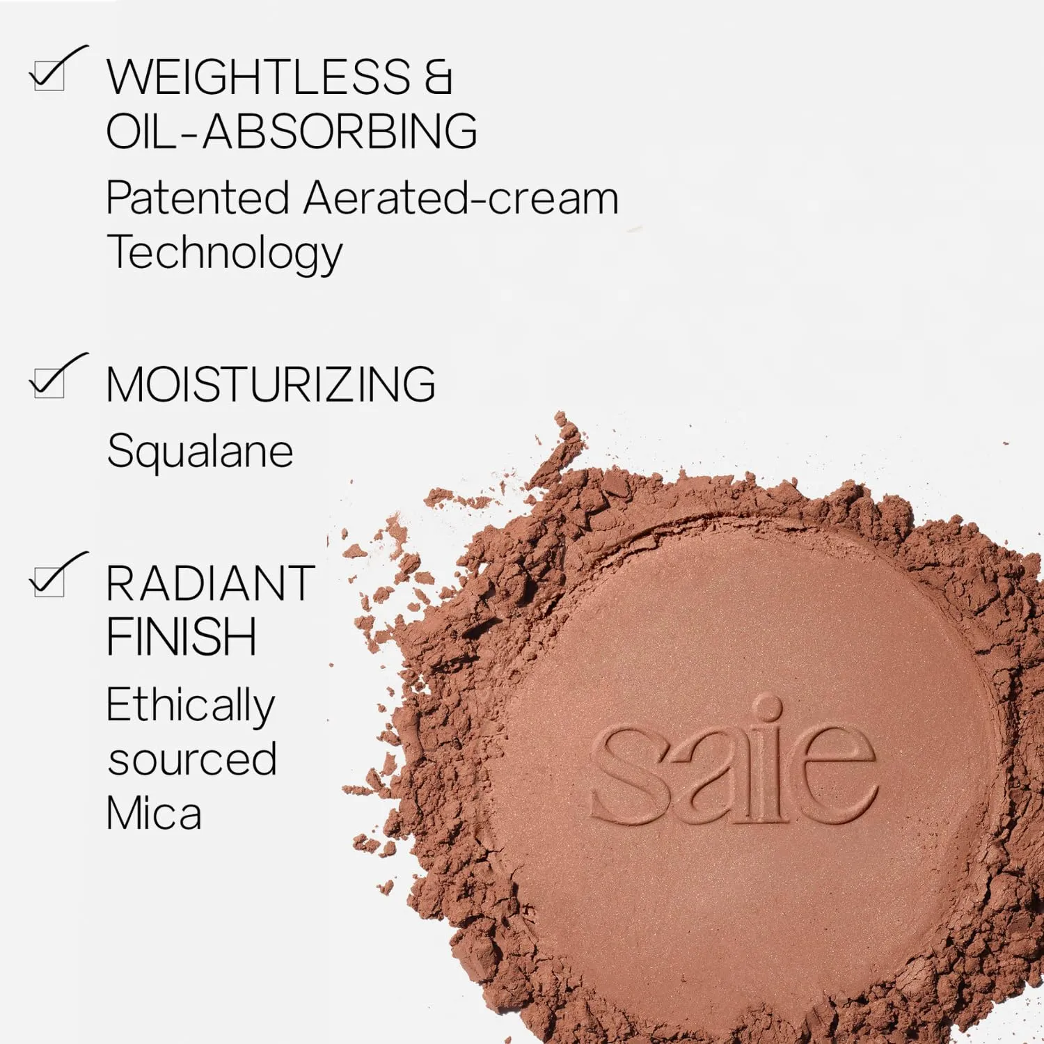 Saie Airset Radiant Loose Setting Powder - Weightless Face Powder to Set, Smooth   Diffuse Face Makeup - Formulated with Hydrating Squalane - Translucent Deep (0.14 oz)