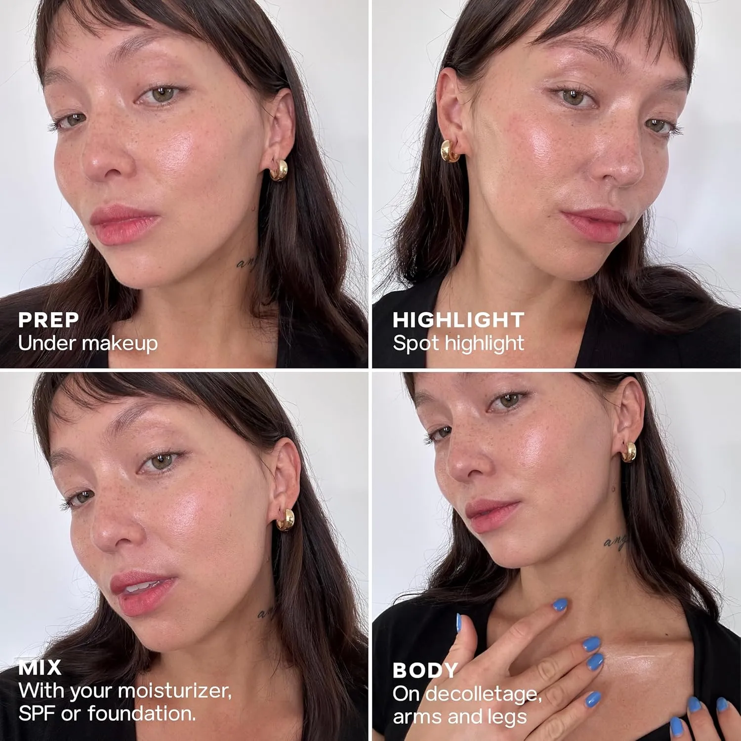Saie Glowy Super Gel Lightweight Illuminator - Luminizer and Makeup Primer for Glowing Skin - Enriched with Vitamin C   Hydrating Squalane Oil - Sunglow (1 oz)