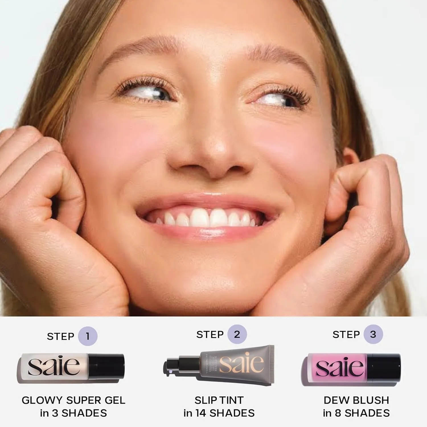 Saie Glowy Super Gel Lightweight Illuminator - Luminizer and Makeup Primer for Glowing Skin - Enriched with Vitamin C   Hydrating Squalane Oil - Sunglow (1 oz)