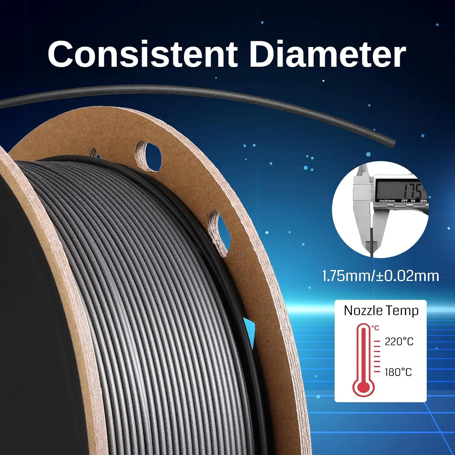SainSmart GT-3 High Speed Matte PLA Filament 1.75mm, High Flow 3D Printer Filament, Black, 2.2 LBS (1KG) Spool, Dimensional Accuracy  /- 0.02mm, Fit Most FDM Printer