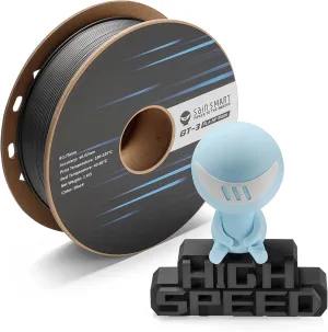 SainSmart GT-3 High Speed Matte PLA Filament 1.75mm, High Flow 3D Printer Filament, Black, 2.2 LBS (1KG) Spool, Dimensional Accuracy  /- 0.02mm, Fit Most FDM Printer