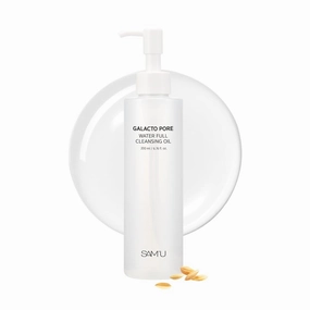 SAM'U Galacto Pore Water Full Cleansing Oil for Face, Korean Facial Cleanser & Makeup Remover with Galactomyces, Non-Comedogenic, All Skin Types, 6.76 fl oz