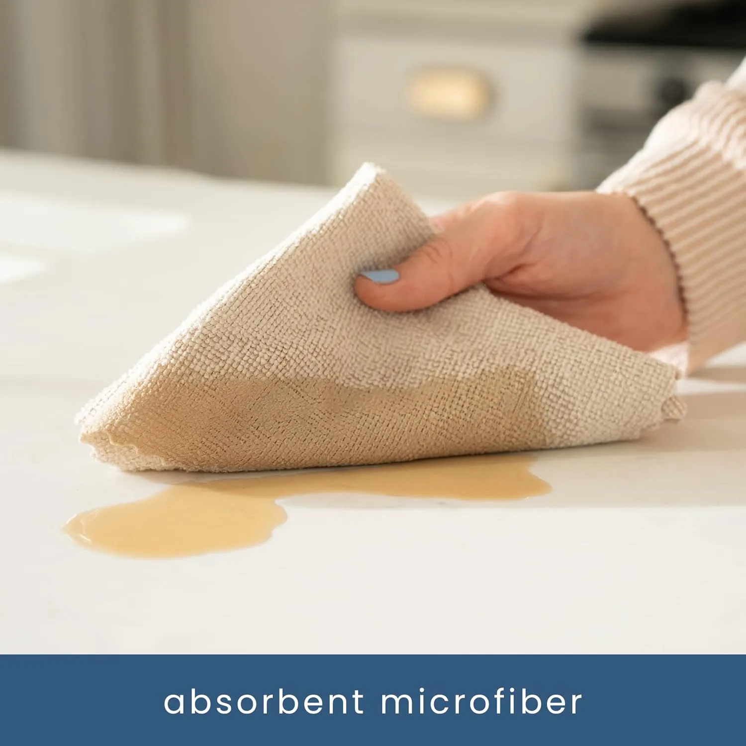 S&T INC. 50 Pack Microfiber Cleaning Cloth with Box, Bulk Towels for Home, Reusable Microfiber Towels for Cars, Cleaning Rags, Oatmeal, 11.8 Inches x 11.8 Inches, 50 Count