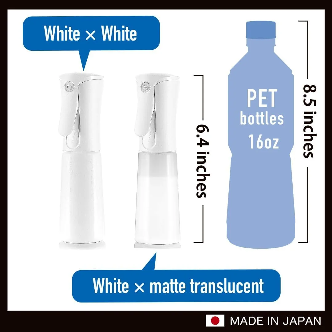 SAMURAI Z1 Mini Continuous Spray Bottle, 3.4 fl oz (100 ml) Portable Locking Function, Continuous Mist, Ultra Fine Particles, Travel & More (matte translucent 2 pieces)
