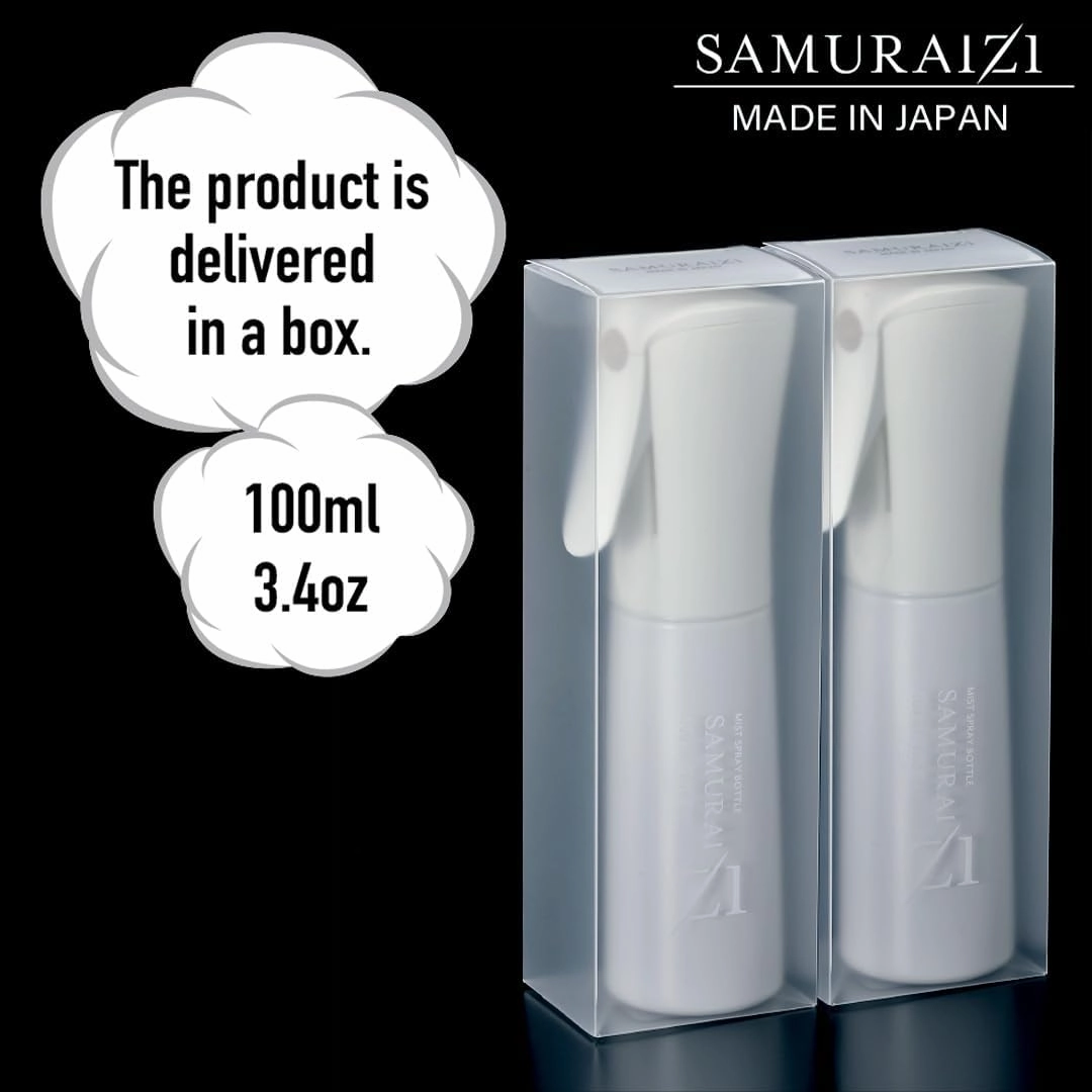 SAMURAI Z1 Mini Continuous Spray Bottle, 3.4 fl oz (100 ml) Portable, Locking Function, Continuous Mist, Ultra Fine Particles, Travel & More (matte translucent 1 piece)