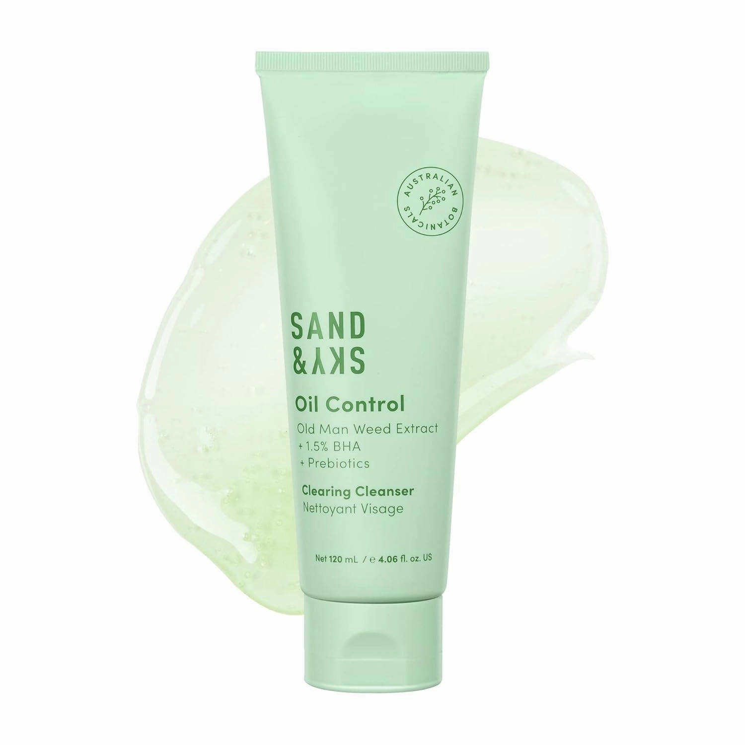 Sand & Sky Oil Control Gentle Face Cleanser with AHA & BHA - pH-Balanced Blemish Cleanser, Reduces Redness, For Oily Skin & Breakouts, 4.2 fl oz
