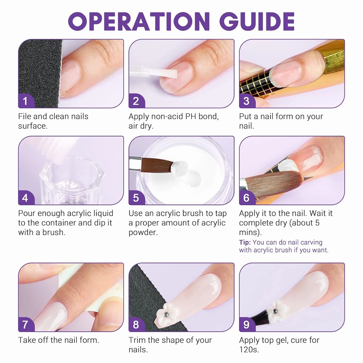 SAVILAND Acrylic Nail Kit with Drill: Professional Nails Kit Acrylic Set for Beginners with Everything White Pink Clear Acrylic Powder and Liquid Set Brushes 100 Forms Manicure Tools Home Salon DIY