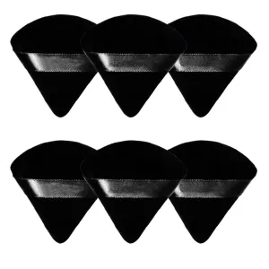 SBTRKT 6 Pcs Velvet Triangle Powder Puff Make Up Sponges For Face Eyes Contouring Shadow Seal Cosmetic Foundation Makeup Tool (Color : Black)
