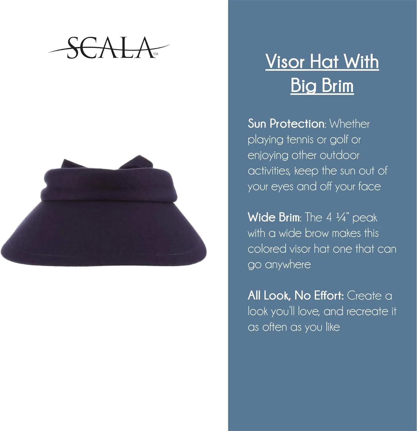 Scala Women's Visor Hat With Big Brim