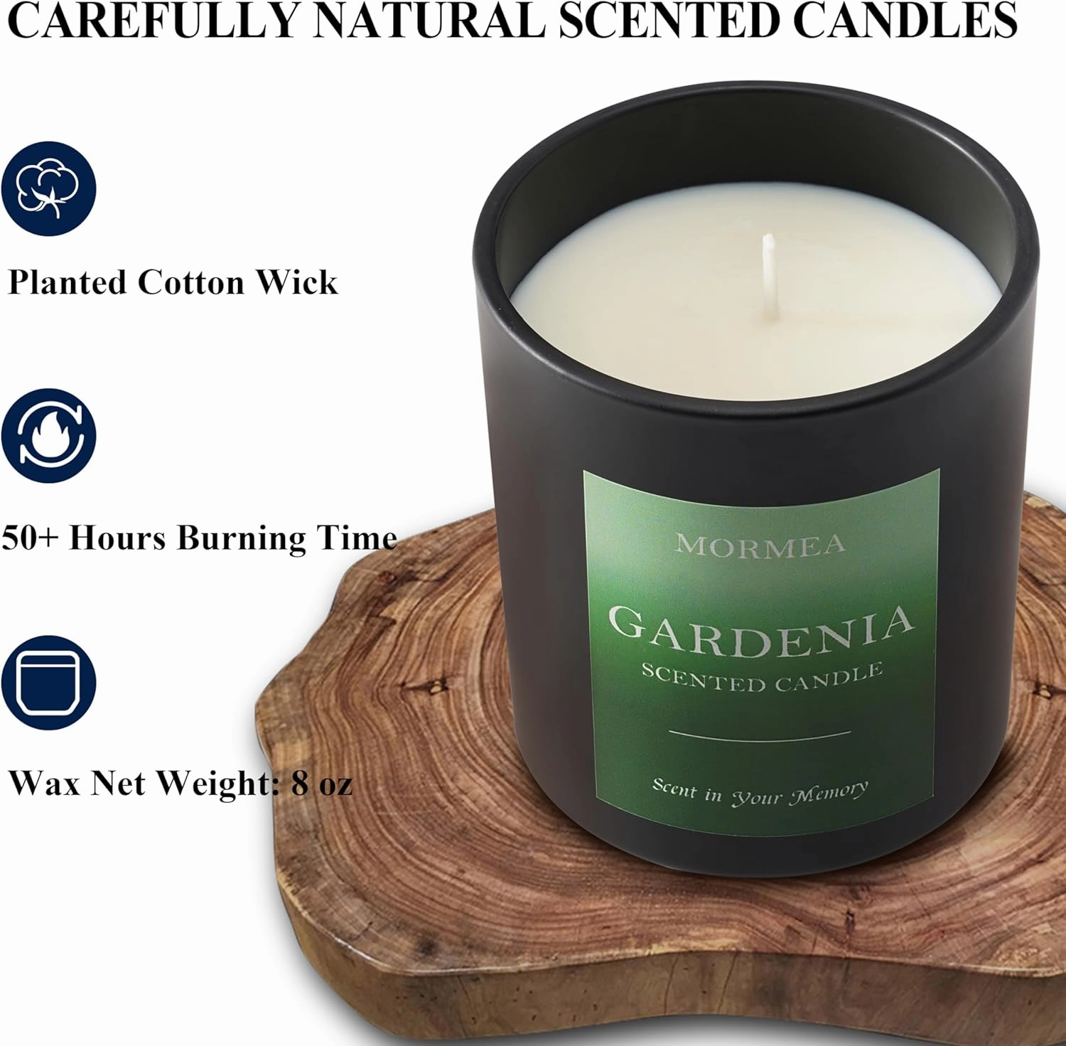 Scented Candles, Gardenia Aromatherapy Candles for Home Scented, Natural Soy Wax Candles, 8oz Long Lasting Candles for Men & Women, Jar Candles for Birthday & Holiday