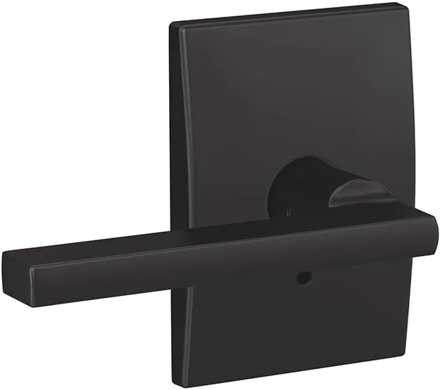 SCHLAGE Custom FC172 LAT 622 CEN Latitude Non-Turning Lever with Century Trim, Matte Black