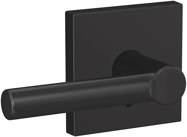 Schlage Custom FC21 BRW 622 COL Broadway Lever with Collins Trim Hall-Closet and Bed-Bath Lock, Matte Black