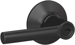 SCHLAGE F51A BRW 622 PLY Broadway Lever with Plymouth Trim Keyed Entry Lock, Matte Black