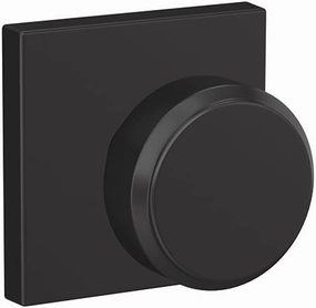 SCHLAGE Custom FC21 BWE 622 COL Bowery Knob with Collins Trim Hall-Closet and Bed-Bath Lock, Matte Black