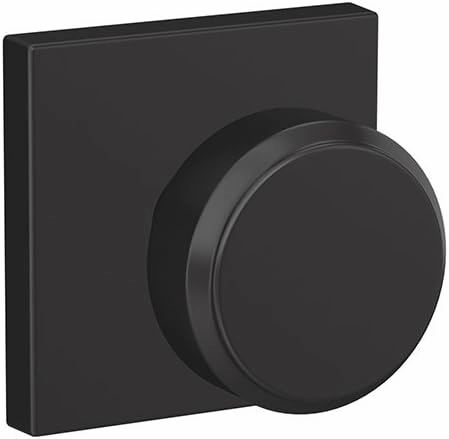 SCHLAGE Custom FC21 BWE 622 COL Bowery Knob with Collins Trim Hall-Closet and Bed-Bath Lock, Matte Black